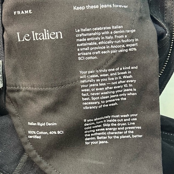 FRAME Jeans Woman’s Size 27 Le Italian True Straight Leg High Rise Black New - Picture 13 of 16